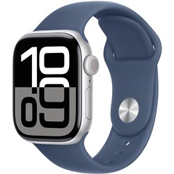 Apple Watch Series 10 42mm Silver Aluminium Case GPS Sport Band (M/L) [Denim]