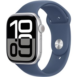 Apple Watch Series 10 42mm Silver Aluminium Case GPS + Cellular Sport Band (S/M)[Denim]