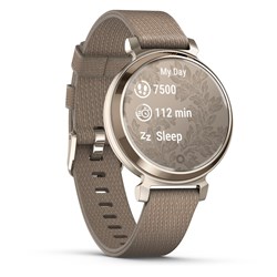 Garmin Lily® 2 Classic. Cream Gold with Coffee Fabric Band