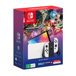 Nintendo Switch OLED Model White Mario Kart 8 Deluxe + NSO 12 Months Hardware Bundle