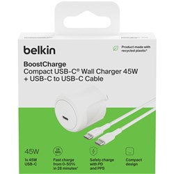 Belkin BoostCharge USB-C Wall Charger 45W with USB-C Cable