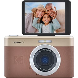Kodak Pixpro C1 Digital Camera with MicroSD Card Bundle (Brown)