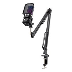 Playmax RGB Black Microphone with arm and Tripod