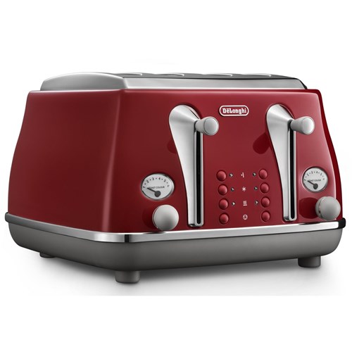 De'Longhi Icona Capitals 4 Slice Toaster (Tokyo Red)