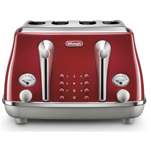 De'Longhi Icona Capitals 4 Slice Toaster (Tokyo Red)