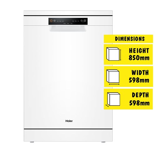 Haier HDW13V1W1 13-Place Setting Freestanding Dishwasher (White)