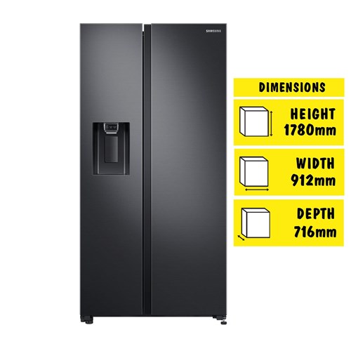 Samsung SRS673DMB 635L Side by Side Fridge (Matte Black)