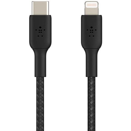 Belkin BoostUp Charge USB-C to Lightning Braided Cable 2m (Black)