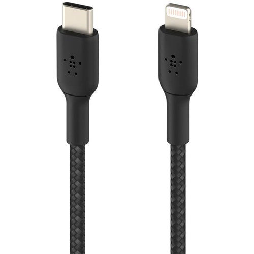 Belkin BoostUp Charge USB-C to Lightning Braided Cable 2m (Black)