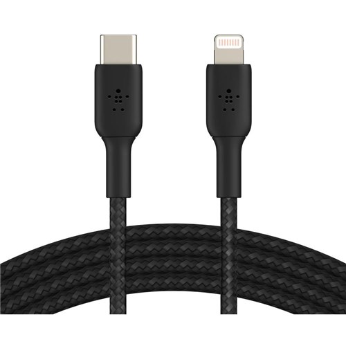 Belkin BoostUp Charge USB-C to Lightning Braided Cable 2m (Black)