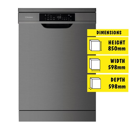 Westinghouse WSF6608KXA 15-Place Setting Freestanding Dishwasher (Dark Stainless Steel)