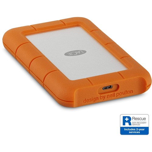 LaCie Rugged 1TB USB-C Portable Hard Drive