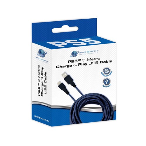 3rd Earth 5M Charge & Play USB Cable for PlayStation 5 