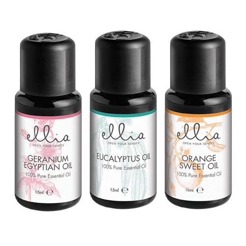 Homedics Ellia Oil 3  Pack (Eucalyptus. Orange. Geranium)