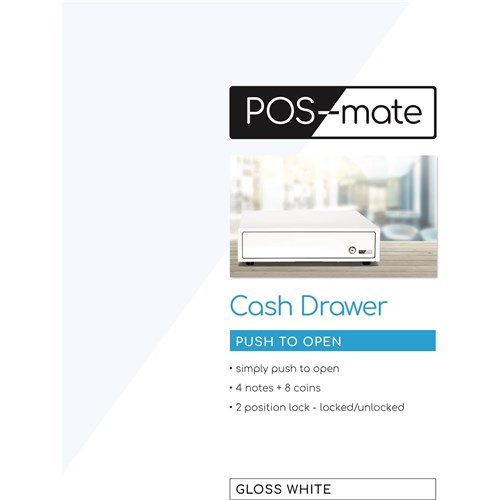 POS-mate Push To Open Cash Drawer (Gloss White)