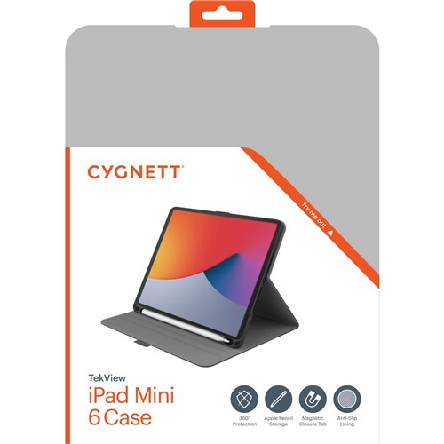 Cygnett TekView Case for iPad mini 6 (Grey/Black)