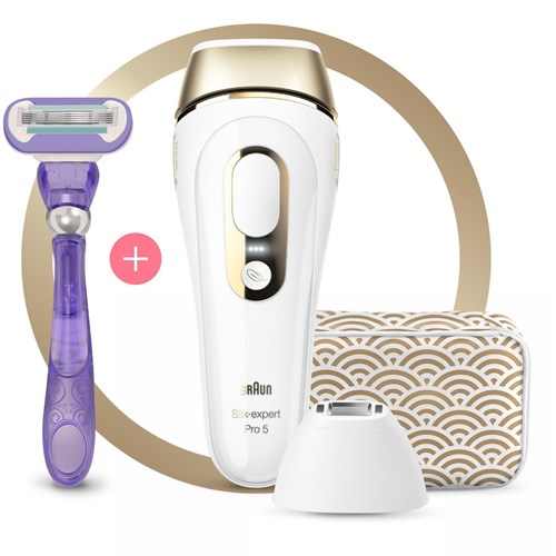 Braun IPL Silk-expert Pro 5 Hair Remover (White/Gold)