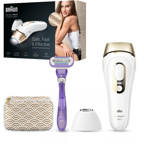 Braun IPL Silk-expert Pro 5 Hair Remover (White/Gold)