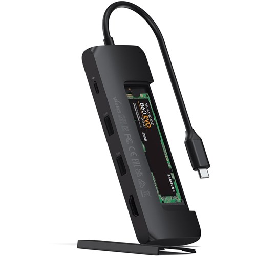 Satechi USB-C Hybrid Multiport Adapter with SSD Enclosure (Black)