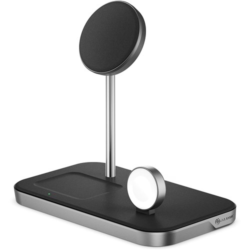 ALOGIC MagSpeed 3-in-1 Wireless 15W Charging Station with 20W Wall Adapter (Black)