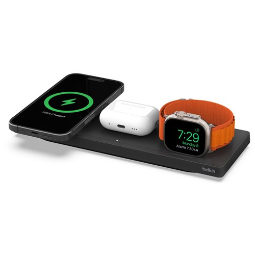 Belkin BoostUp Charge Pro 3-in-1 Wireless Charging Pad with MagSafe (Black)