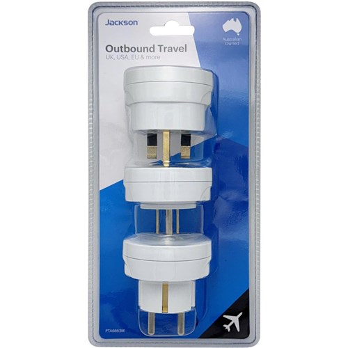 Jackson Outbound Travel Adapter UK. Europe & USA Slim