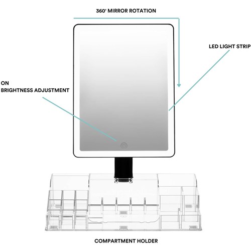 Homedics Radiance LED Beauty Mirror with Organiser