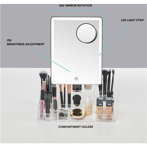 Homedics Radiance LED Beauty Mirror with Organiser
