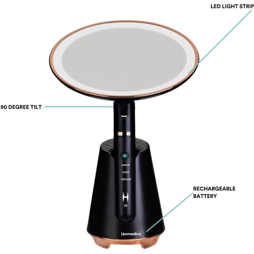 Homedics Radiance LED Beauty Mirror with Bluetooth Speaker