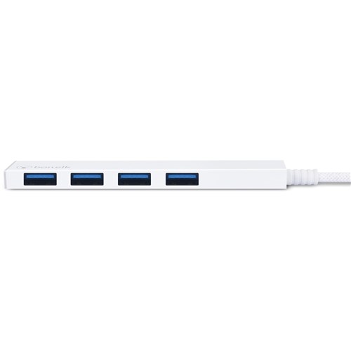 Bonelk Long-Life USB-C to 4 Port USB 3.0 Slim Hub (White)