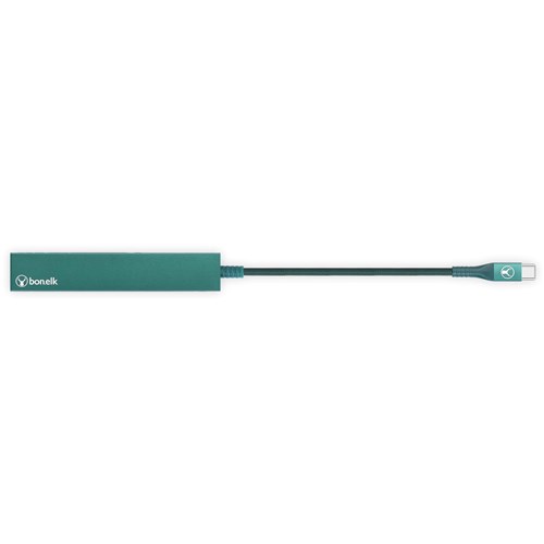 Bonelk Long-Life USB-C to 4 Port USB 3.0 Slim Hub (Green)