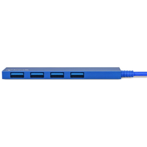 Bonelk Long-Life USB-C to 4 Port USB 3.0 Slim Hub (Blue)