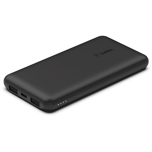 Belkin BoostUp Charge 10K 3 Port Power Bank with Cable (Black)