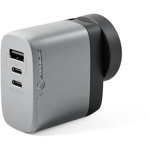 ALOGIC 3X67 Rapid Power 67W Multi Country Travel GaN Charger (Space Grey)