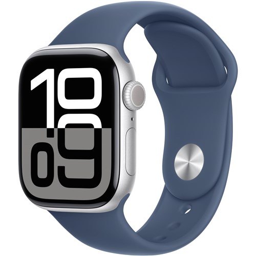 Apple Watch Series 10 42mm Silver Aluminium Case GPS Sport Band (M/L) [Denim]