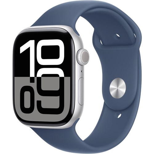 Apple Watch Series 10 42mm Silver Aluminium Case GPS + Cellular Sport Band (S/M)[Denim]