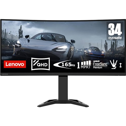 Lenovo G34W-30 34' UWQHD 165Hz Curved Gaming Monitor