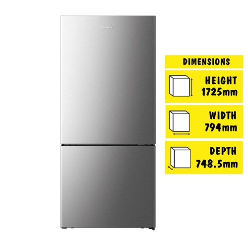 Hisense HRBM503S 503L PureFlat Bottom Mount Fridge (Stainless Steel)