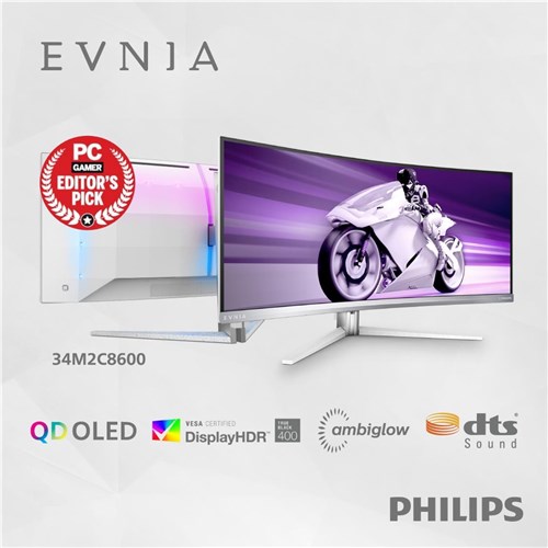 Philips Evnia 34M2C8600 34' WQHD 175Hz QD-OLED Curved Gaming Monitor