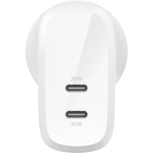 Belkin BoostUp Charge Dual USB-C Wall Charger with PPS 60W (White)