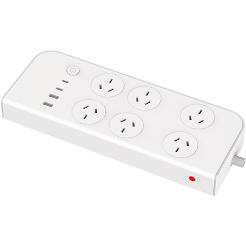 Brilliant Smart 6 Outlet Power Board with USB-A/C