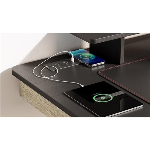 Eureka I55 Two-Drawer Electric Standing Gaming / Office Desk (Rustic Grey)