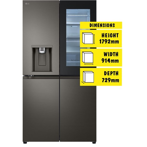 LG GF-V700BSLC 642L French Door Fridge with Instaview (Black Stainless)