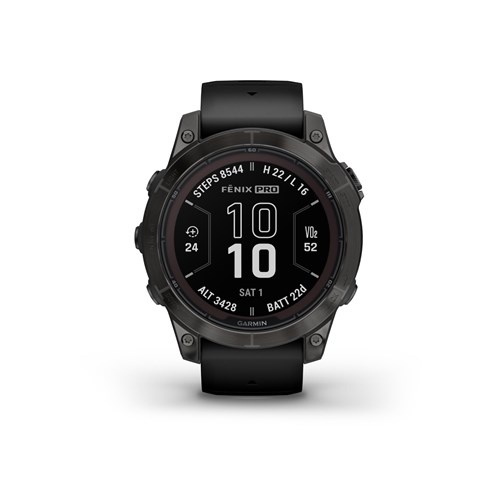 Garmin fenix® 7 Pro Sapphire Solar Edition Carbon Grey DLC Titanium with Black Band