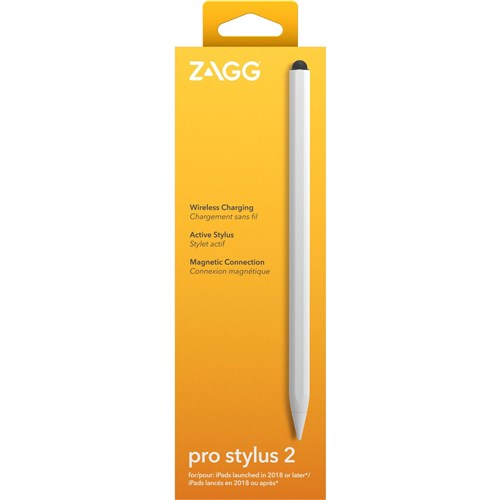 Zagg Pro Stylus 2 Pencil with Wireless Charging Adapter (White)