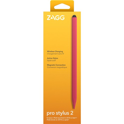 Zagg Pro Stylus 2 Pencil with Wireless Charging Adapter (Pink)