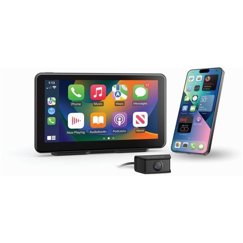 Kapture KPT-W72 Wireless 7' Apple Carplay Android Auto Navigation with Front & Rear Dash Camera