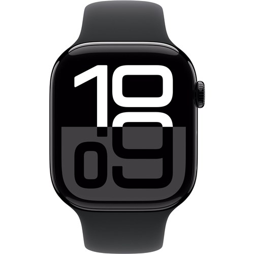 Apple Watch Series 10 46mm Jet Black Aluminium Case GPS + Cellular Sport Band (S/M)[Black]