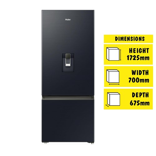 Haier HRF420BHC 420L Bottom Mount Fridge with Water (Black)