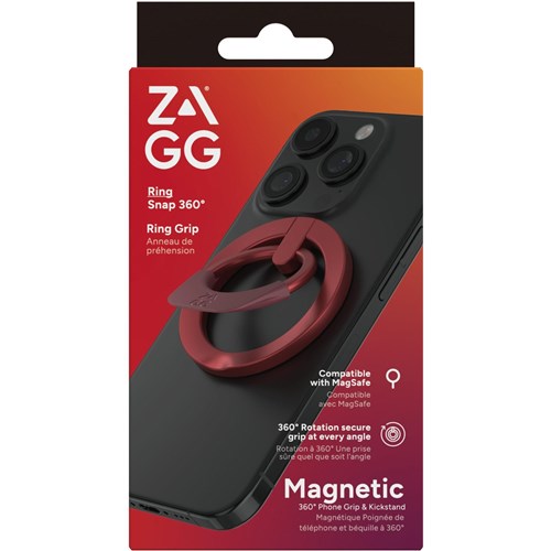 ZAGG SNap 360 Magnetic Ring for Smartphone (Red)